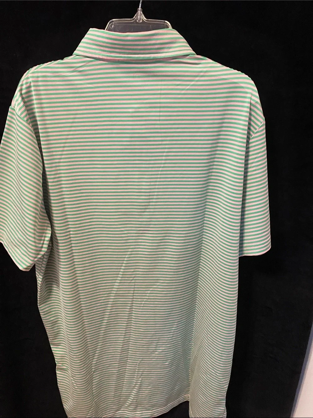 Ralph Lauren Striped Polo in Mint Green & White